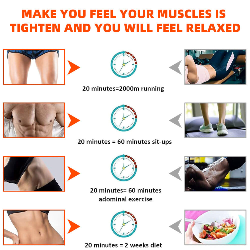 EMS Abdominal Fit Muscle Stimulater Training 15 Gears ABS Fitness Workout Belt