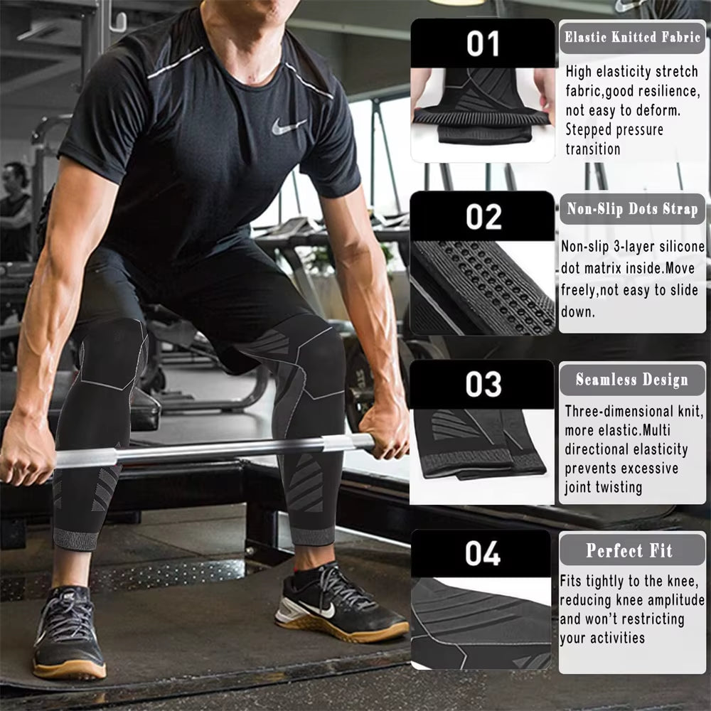 Ultimate Long Leg Compression Sleeves for Enhanced Knee Support and Pain Relief - Perfect for Basketball, Football, and Active Lifestyles