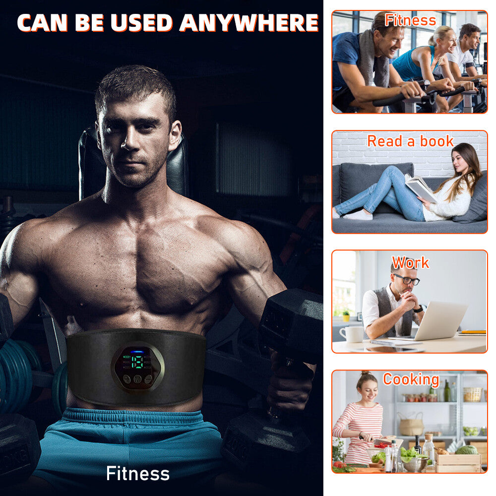 EMS Abdominal Fit Muscle Stimulater Training 15 Gears ABS Fitness Workout Belt